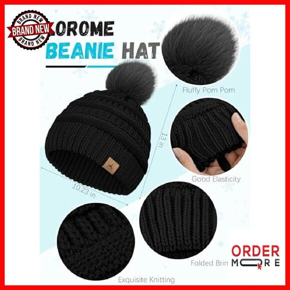 Winter Hat Scarf Gloves Ear Warmer Set, Acrylic Knit, Touch Screen main image 7